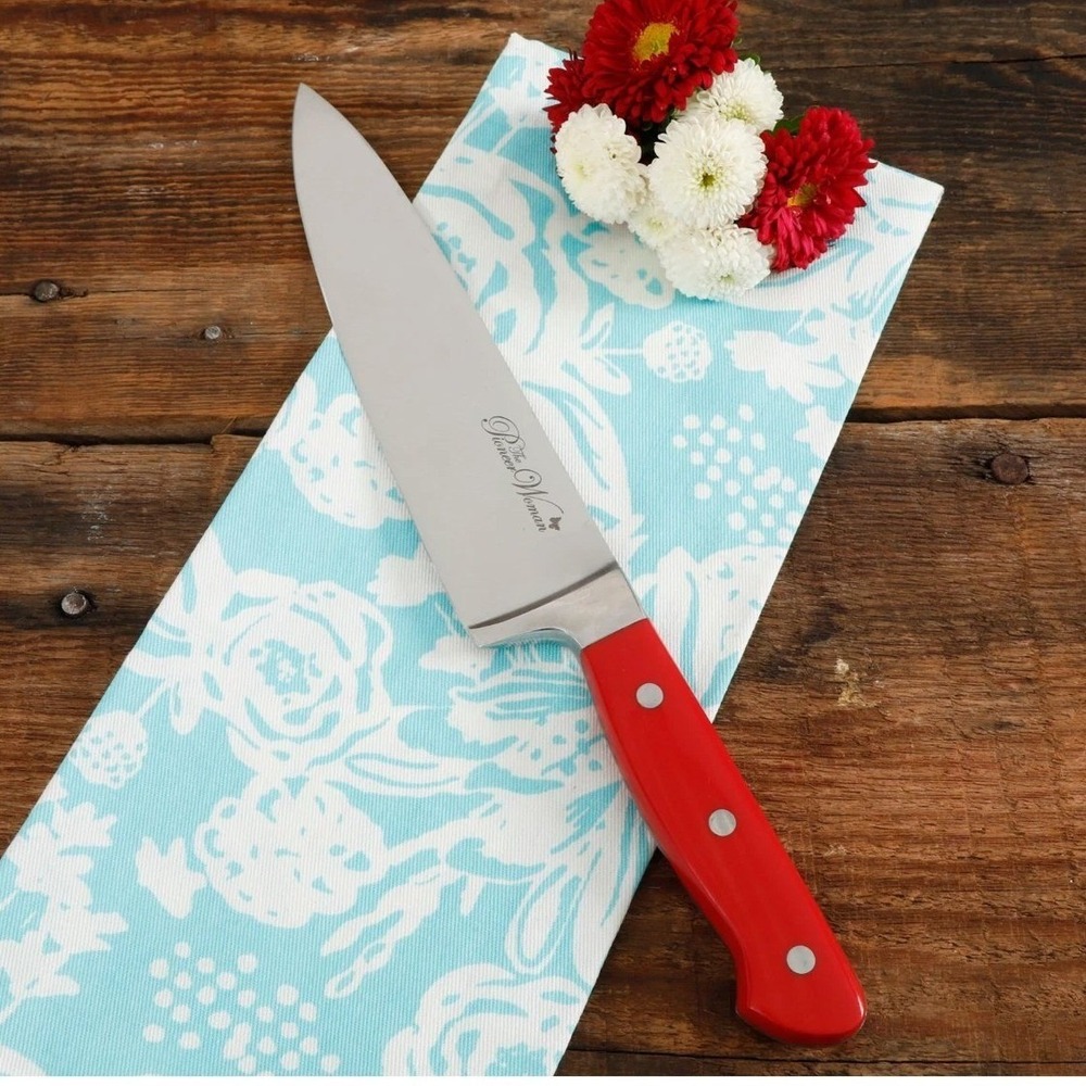 The Pioneer Woman Chef Knife 8 Inch Red Handle Signature Series New In Package